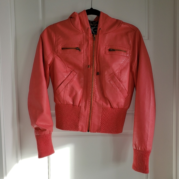 Ambiance vegan leather bomber style jacket size sm - Picture 2 of 8